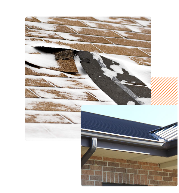 Roof Ice Damage House Gutters